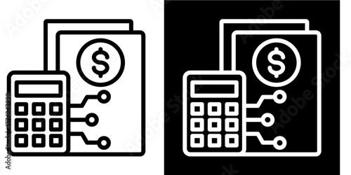 Smart Budgeting Tools   Icon Set White Style Collection