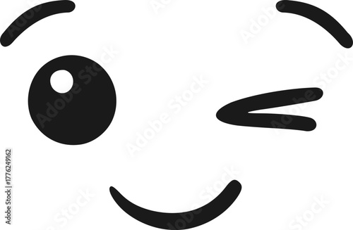 Design of funny wink expression