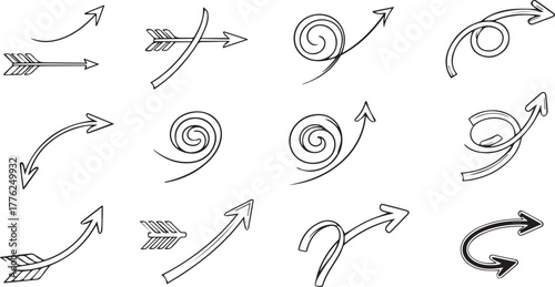 Hand Drawn Arrows Collection - Creative Arrow Shapes for Infographics, Design Elements, and Directional Signage