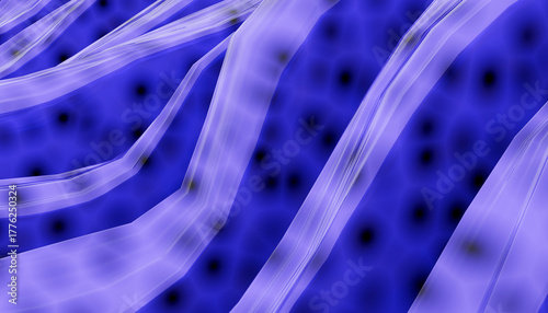 Abstract blue background with flowing light trails