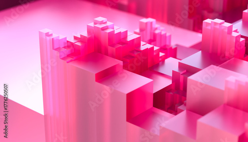 Pink glass cubes forming an abstract modern background