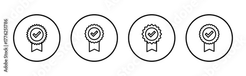 Approved icon vector. Certified Medal Icon