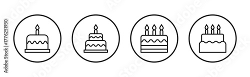 Cake icon vector. Cake sign and symbol. Birthday cake icon