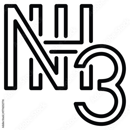 Ammonia Gas Icon Line Vector Illustration