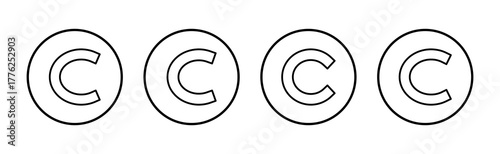 Copyright icon vector. copyright sign and symbol