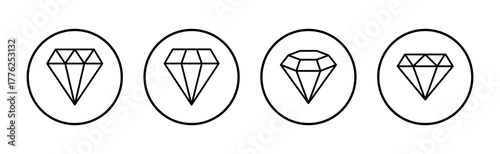 Diamond icon vector. diamond gems sign and symbol