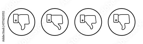 Dislike icon vector. dislike sign and symbol. Hand with thumb down