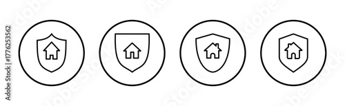 house insurance icon vector. house protection sign and symbol