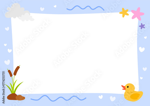 a blank white frame with ducks
