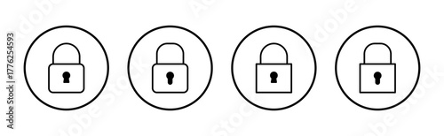Lock icon vector. Padlock sign and symbol. Encryption icon. Security symbol
