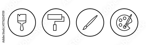 Paint icon vector. paint brush sign and symbol. paint roller icon vector