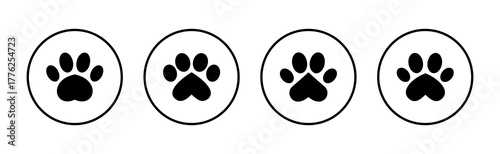Paw icon vector. paw print sign and symbol. dog or cat paw