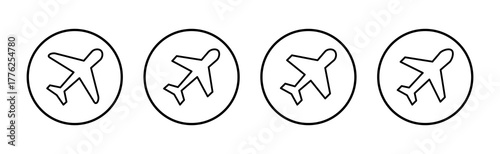 Plane icon vector. Airplane sign and symbol. Flight transport symbol. Travel sign. aeroplane