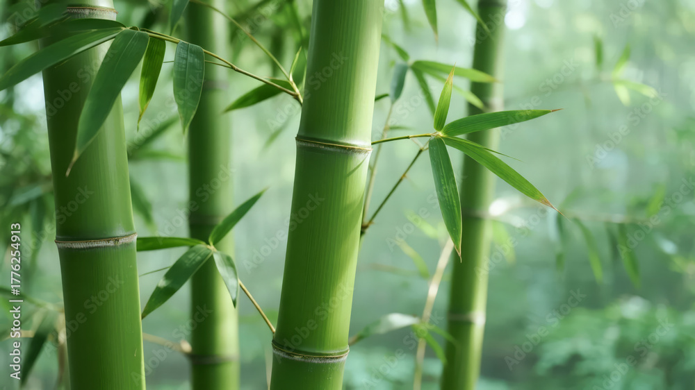 Obraz premium Minor Heat Solar Term Bamboo Forest Sunshine Fresh Natural Ecology Background