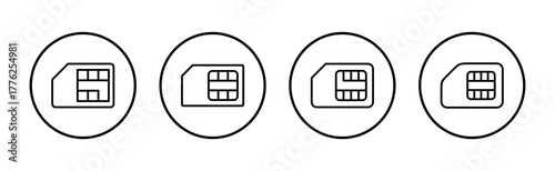 Sim card icon vector. dual sim card sign and symbol