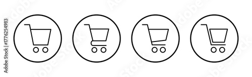 Shopping icon vector. Shopping cart sign and symbol. Trolley icon