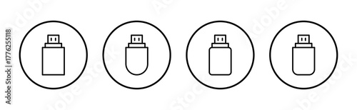 Usb icon vector. Flash disk sign and symbol. flash drive sign.