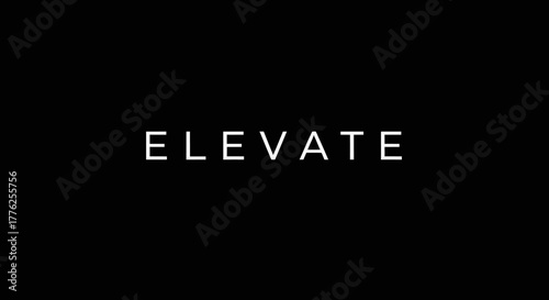 The word ELEVATE in a modern, white, sans-serif font on a solid black background.