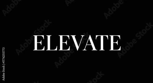 The word ELEVATE is displayed prominently in white capital letters against a solid black background.
