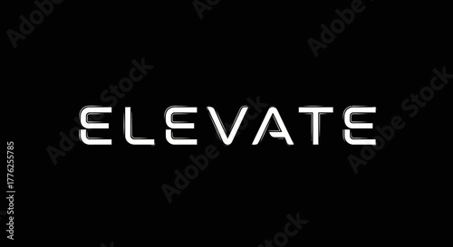 The word ELEVATE in a modern, white, stylized font on a black background.