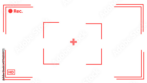 Title: Red Framed image for recording purposes, often used for video, with the word "REC" and a red dot signifying recording in progress. This is used to illustrate video recording.


