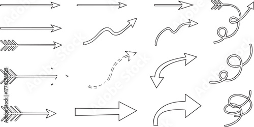 Diverse Arrow Collection Vector Illustration | Directional Signs and Navigation Symbols for Graphic Design, User Interfaces, Presentations