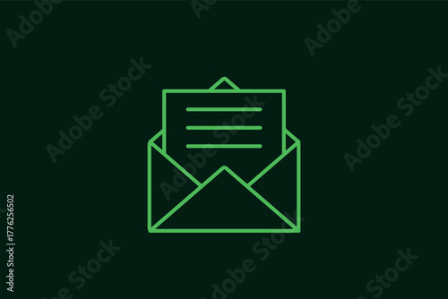 open letter illustration in flat style design. Vector illustration.	
