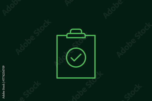 task completed illustration in flat style design. Vector illustration.	

