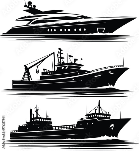 Various marine vessel silhouettes