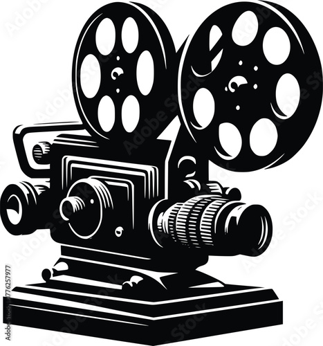 Retro movie projector cinema icon