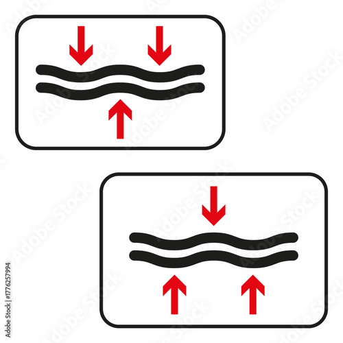 Outline compress icon. Shipping package symbol. Cargo handling instruction. Vector packaging sign.