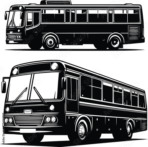 Classic city bus transport icon