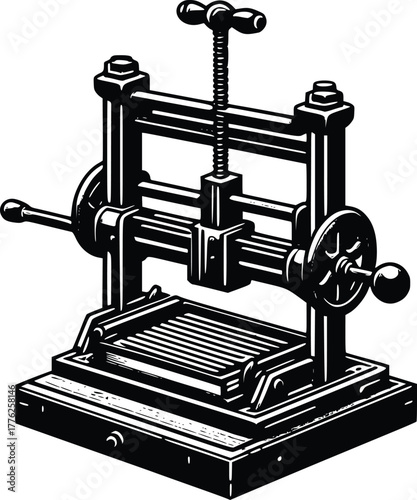 Vintage hand screw press machine