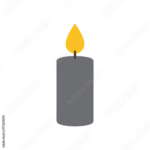 Burning candle flat vector icon