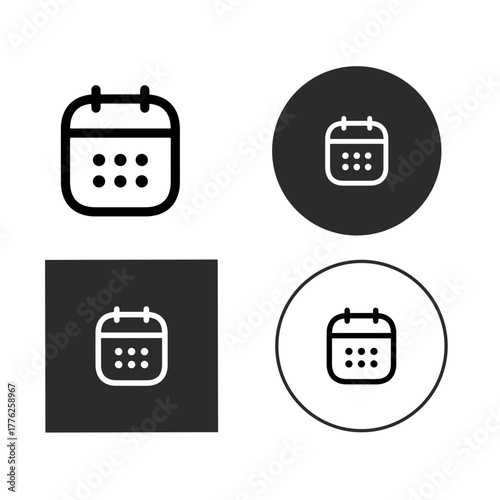 Calendar icon set collection of four different calendar icons in various styles, perfect for web design, apps, and presentations