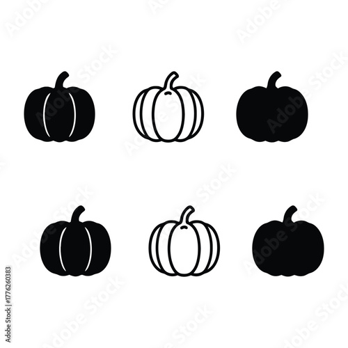 A black silhouette,  halloween art line white background
