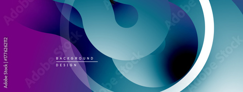 Abstract fluid shapes, vibrant colors blend. Modern design, smooth gradients create dynamic composition. Background suggests movement, depth.