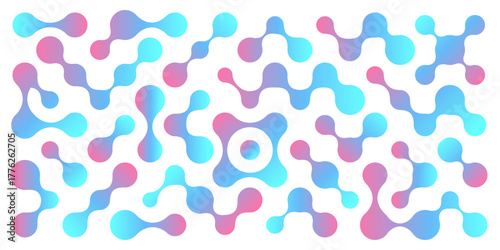 Scientific design elements, figures molecule logo, sign, icon, morph, molecular structure. Scientific network template, chemical grid, liquid spotted, meta ball shapes set vector