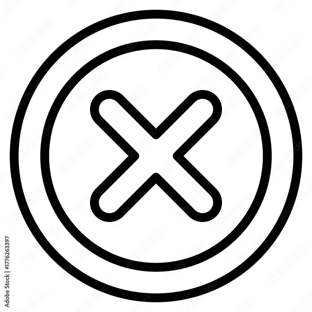 Fototapeta premium Cross Mark Icon Element For Design