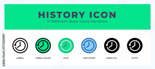 History set of simple icons great for web. app. presentation and more.