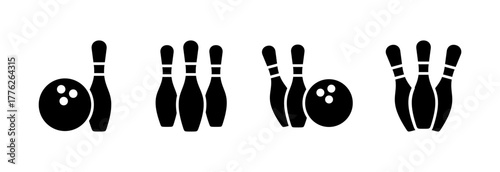 Bowling icon vector illustration. bowling ball and pin sign and symbol.