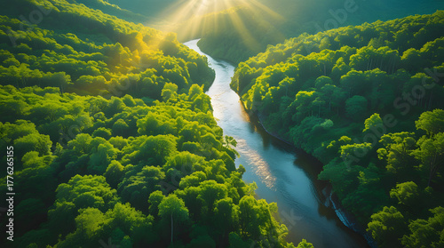 aerial view of mountain landscape