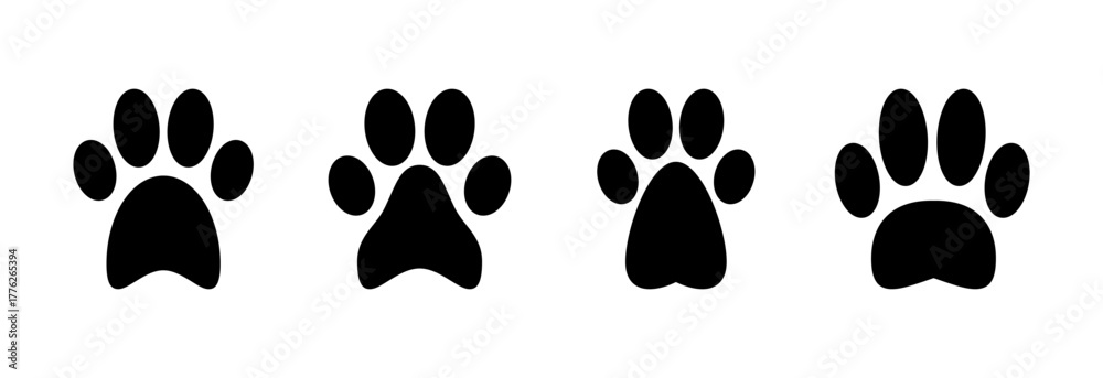 Fototapeta premium Paw icon vector illustration. paw print sign and symbol. dog or cat paw