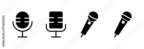 Microphone icon vector illustration. karaoke sign and symbol