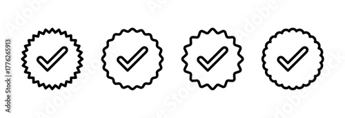 verified icon vector illustration. verification check mark. approved sign and symbol