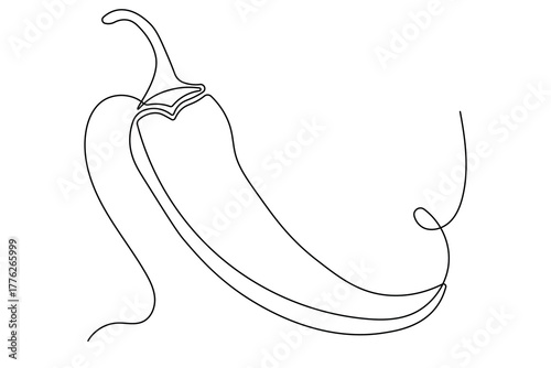  Simple chili one line art minimal outline illustration