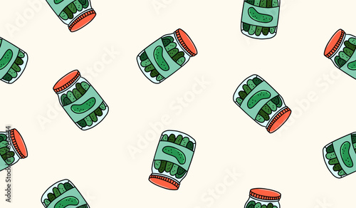 Cute pickle pattern background vector design