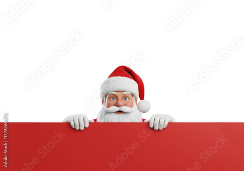 santa claus with blank sign