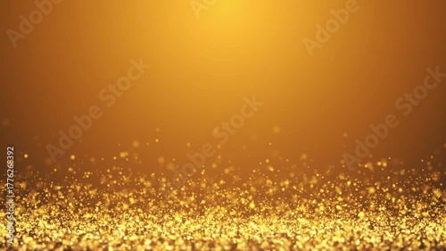 Elegant Gold Awards Stage, Luxury Glitter Particles Rising Background Loop 4K