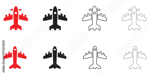 airplane with two wings icon vector, airplane vector icon silhouette line art vector illustration